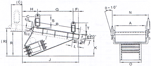 XJG、XJGF慣性共振式給料機(jī)外形尺寸圖